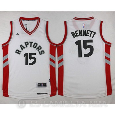 Camiseta Bennett #15 Toronto Raptors Blanco - Haga un click en la imagen para cerrar